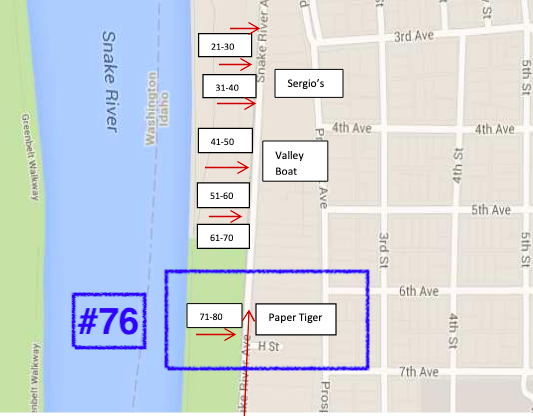 A map showing the location of our parade entry. Meet here between 07:59 and 08:59 on Sept. 6.