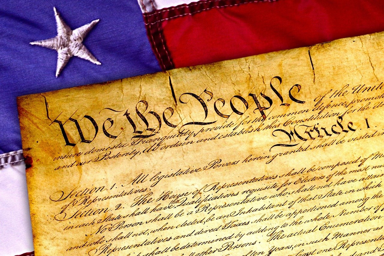 A graphic of the title block of the US Constitution